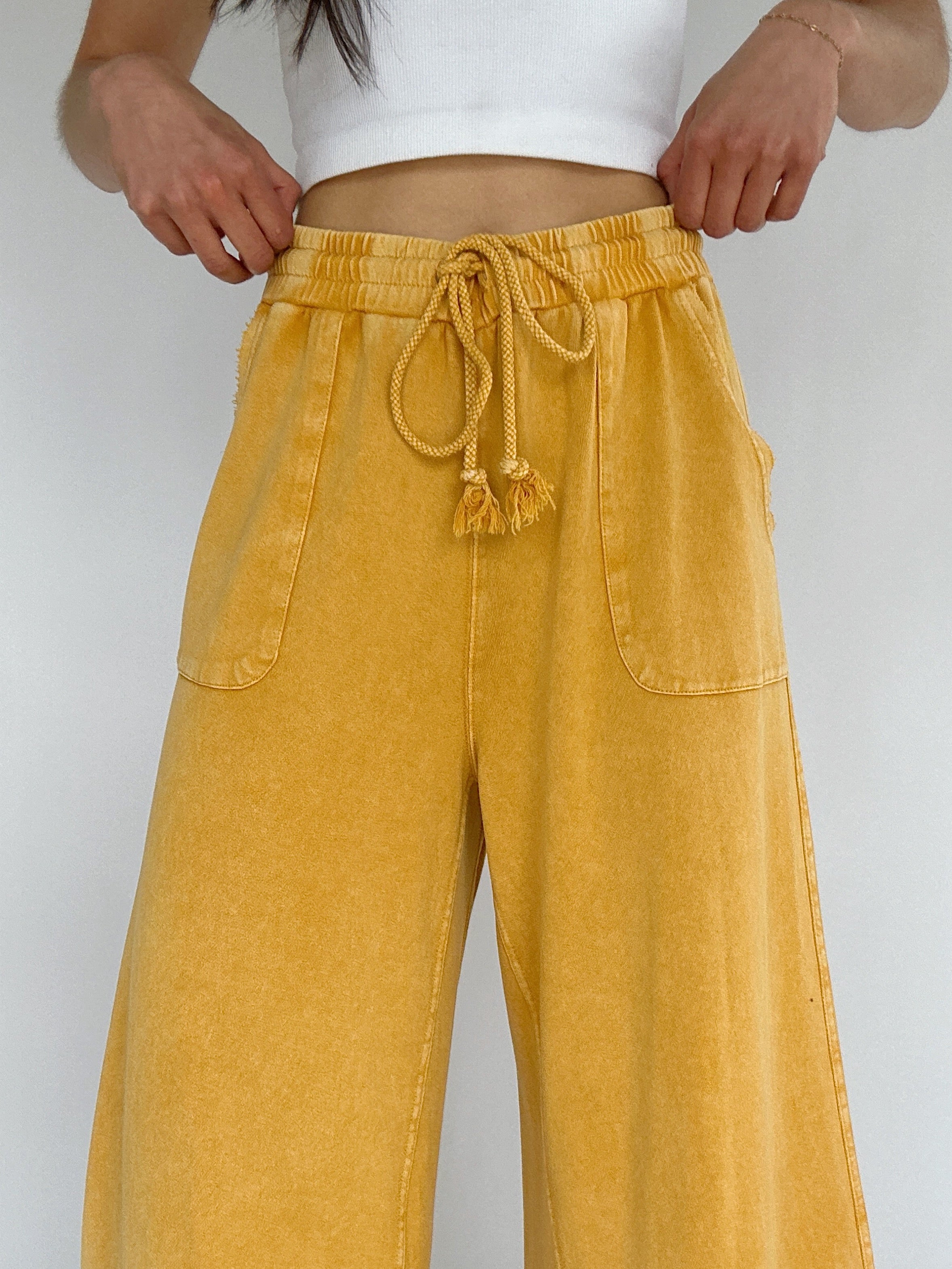 On The Road Again Pants Mustard Waistline