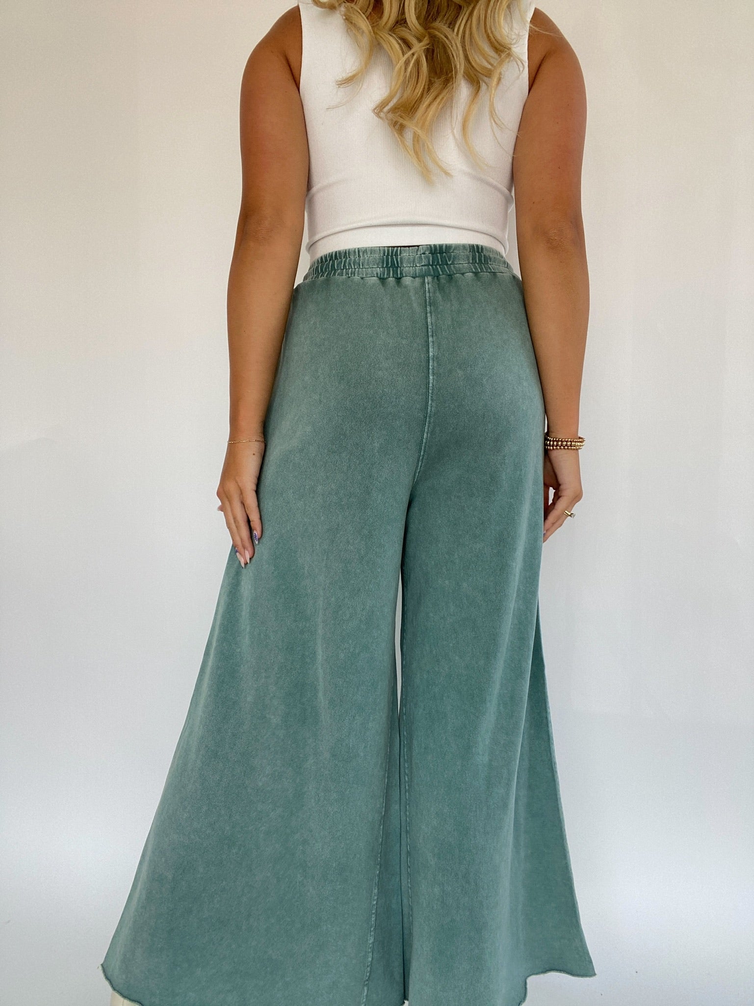 On The Road Again Pants Teal Green Back