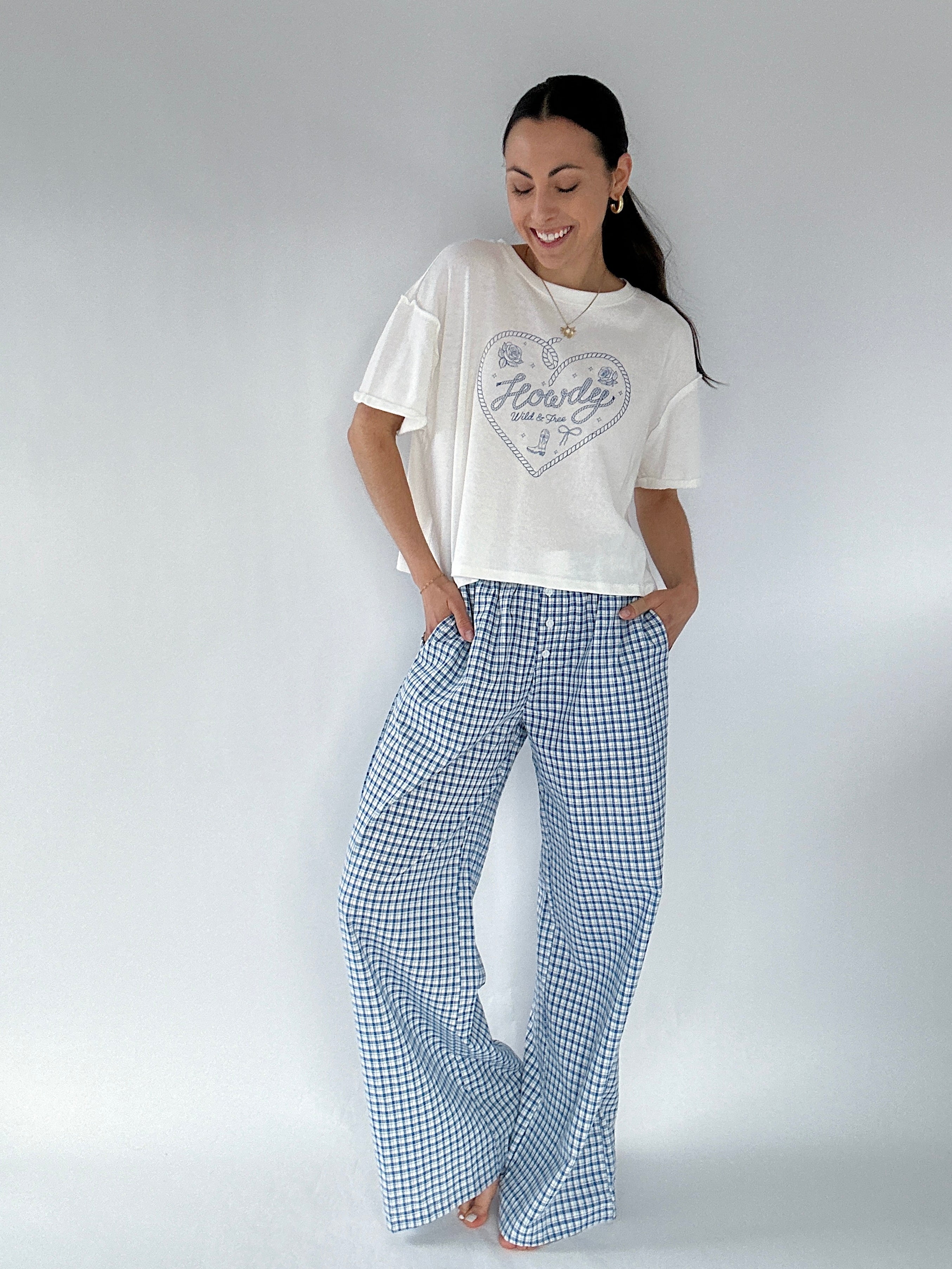 On Time Boxer Pants Royal With Howdy Tee