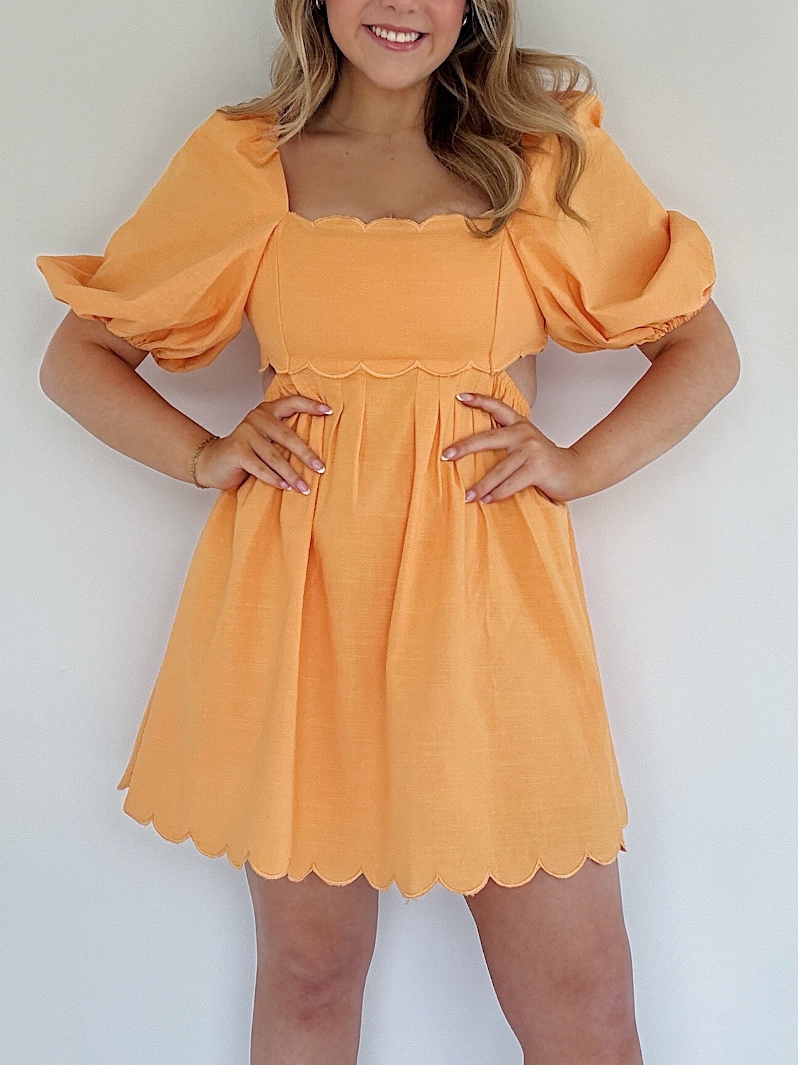 Orange Blossom Mini Dress Up Close