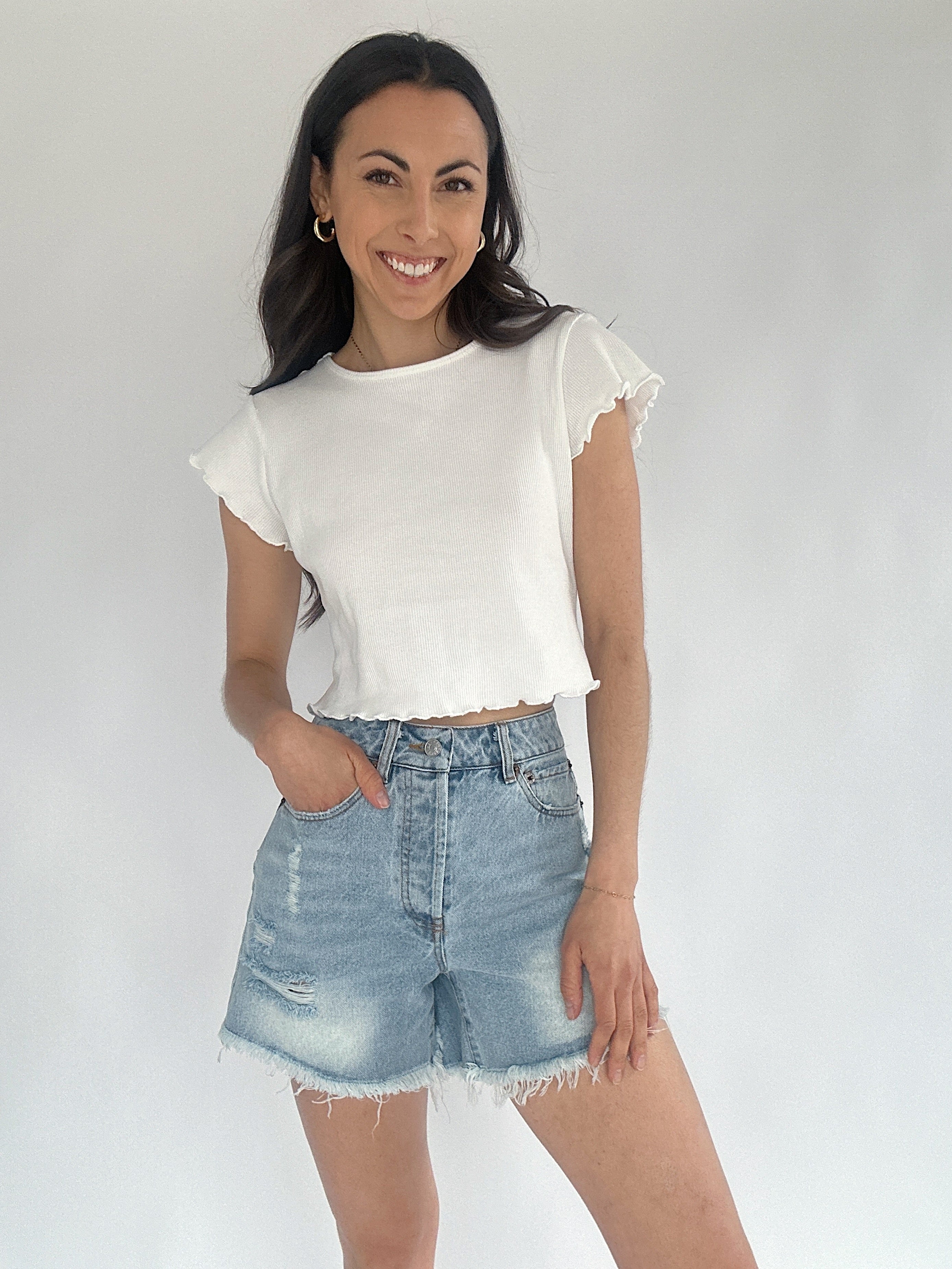 Rather Be Waffle Tee With Shorts