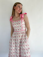 Rosie Pink Bow Dress Pockets