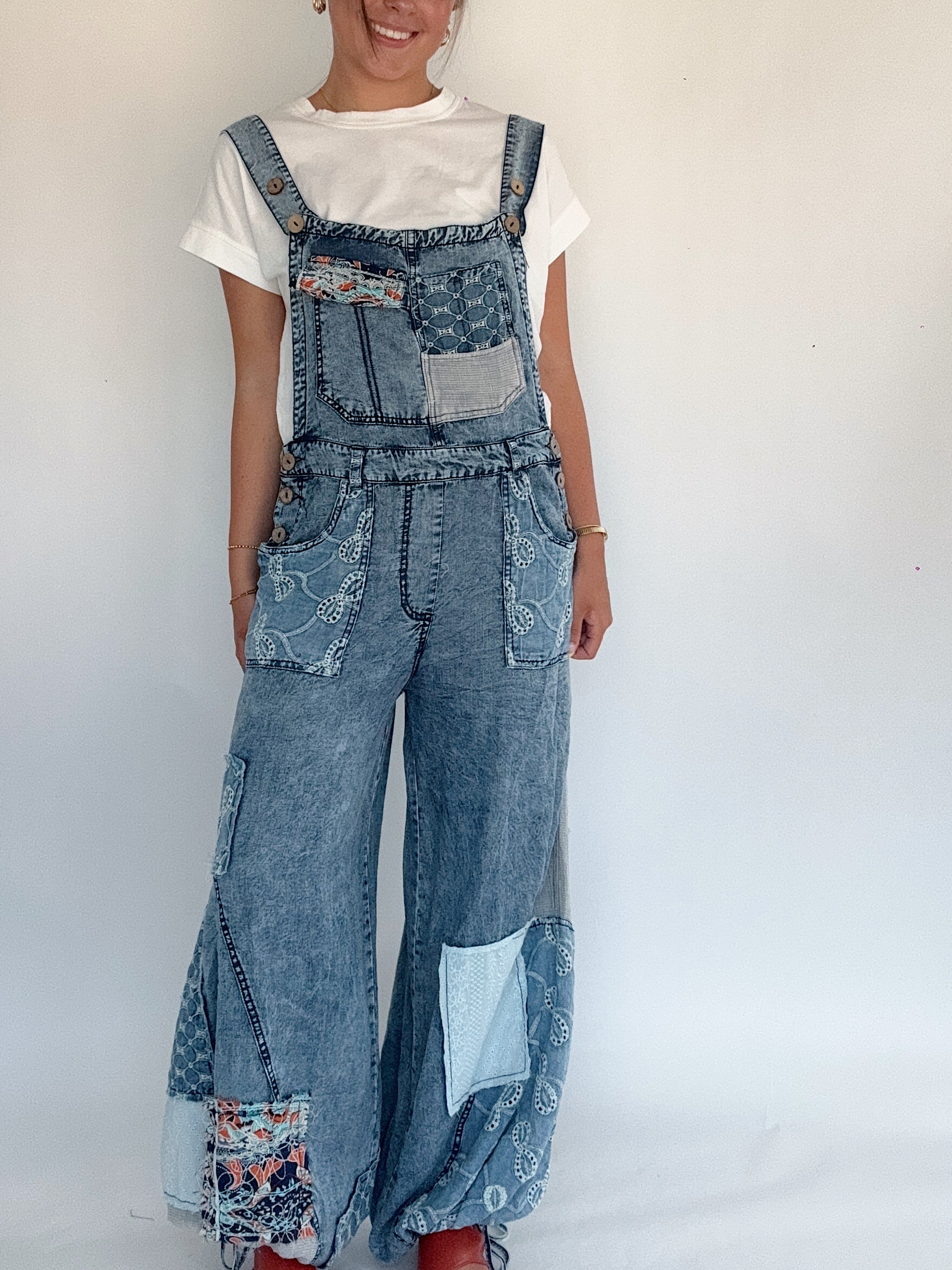 Say You Will Denim Overalls Front