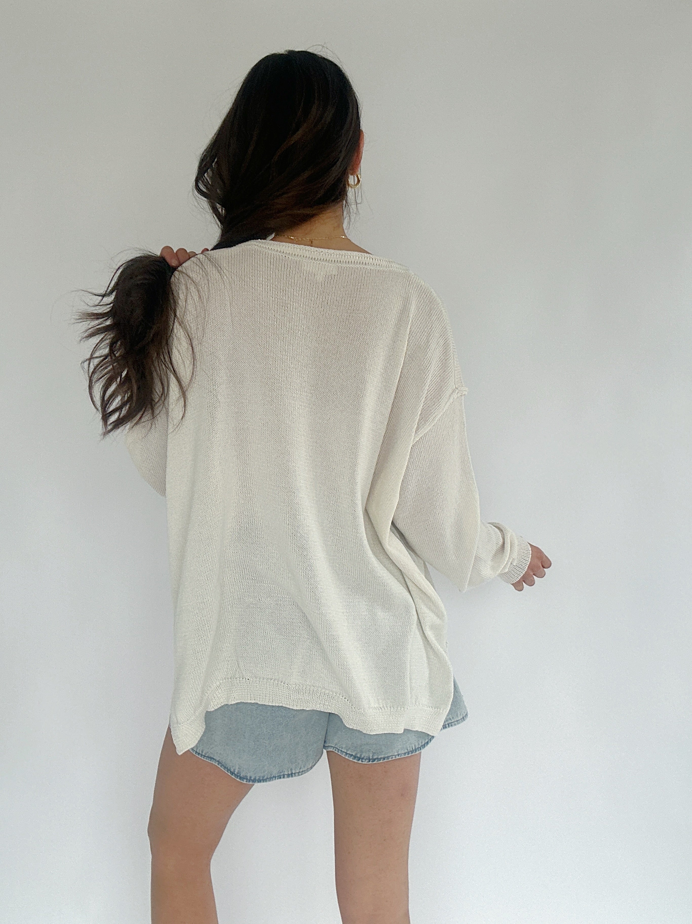 Second Wind Sweater White Back