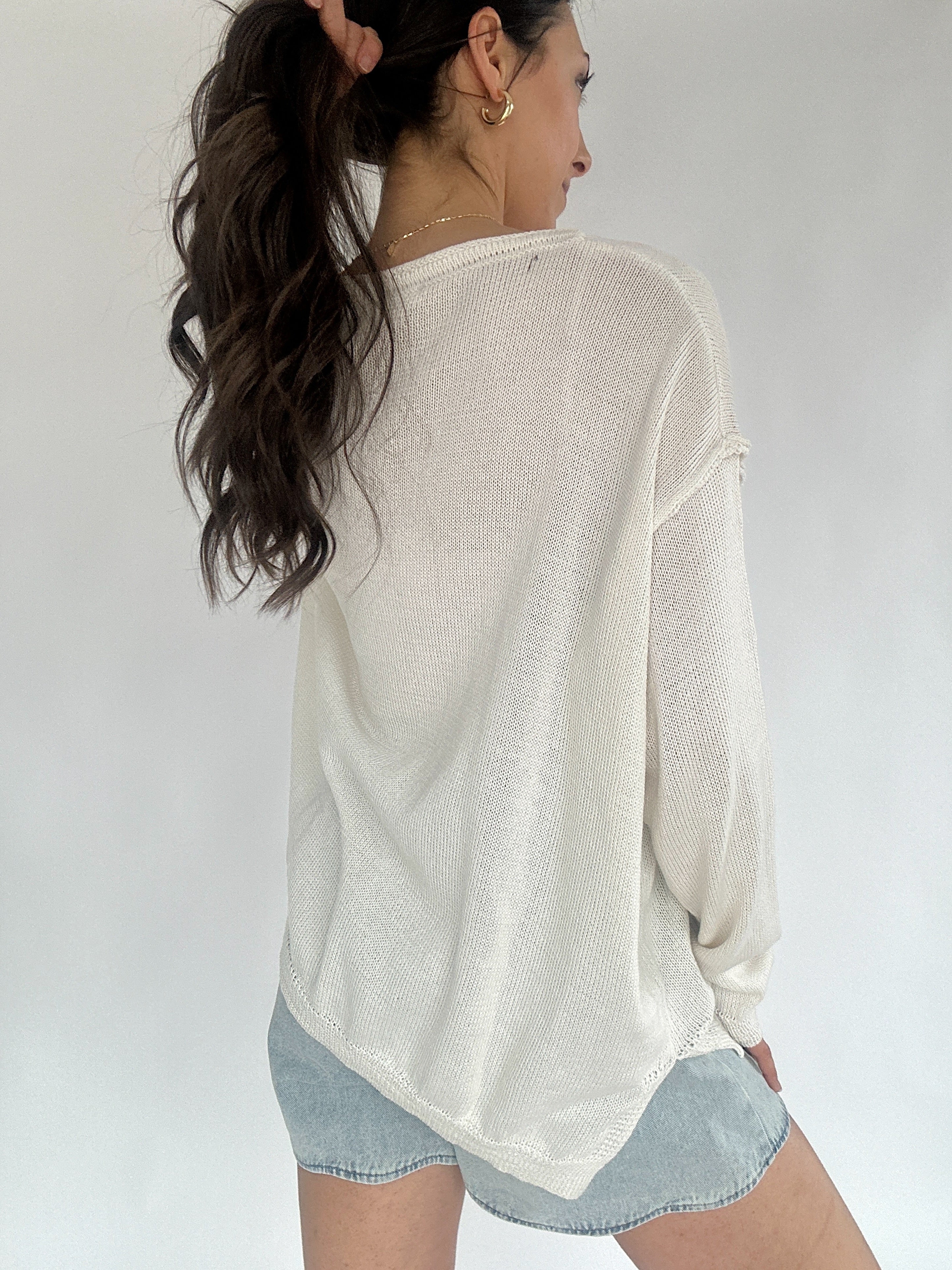 Second Wind Sweater White Back