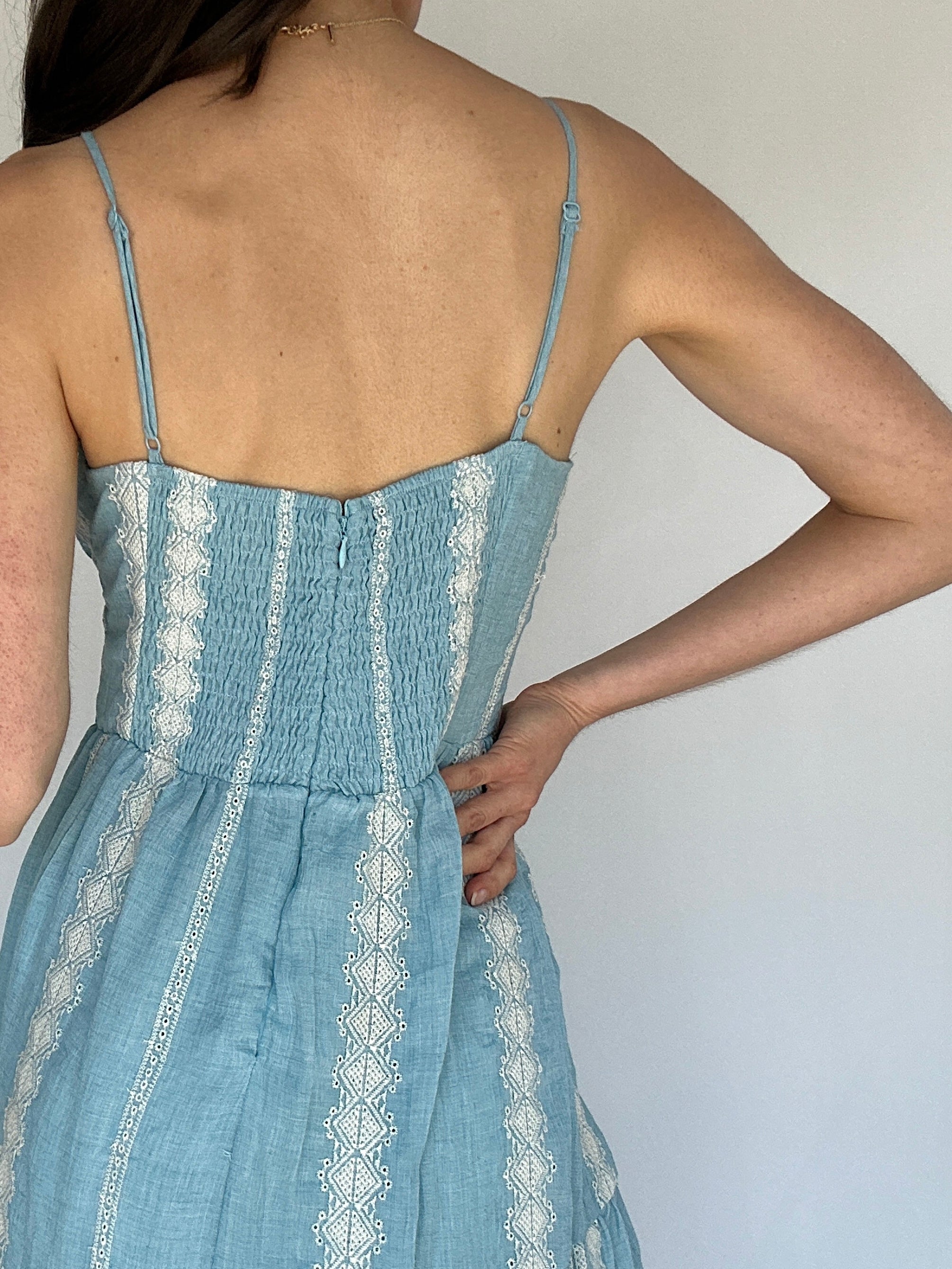 Shayla Embroidered Maxi Dress Back Detail