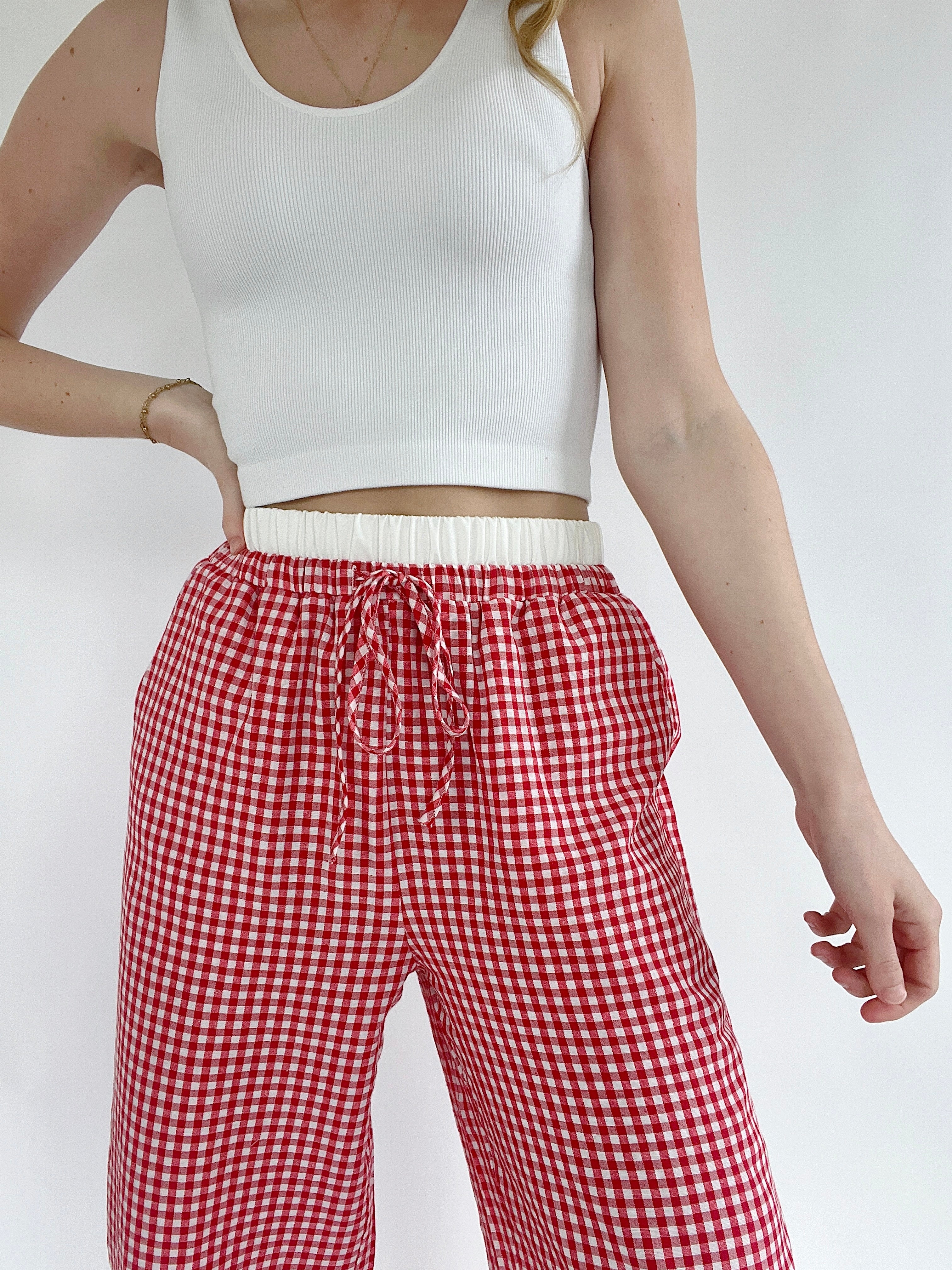 So Much More Boxer Pants Red Waist