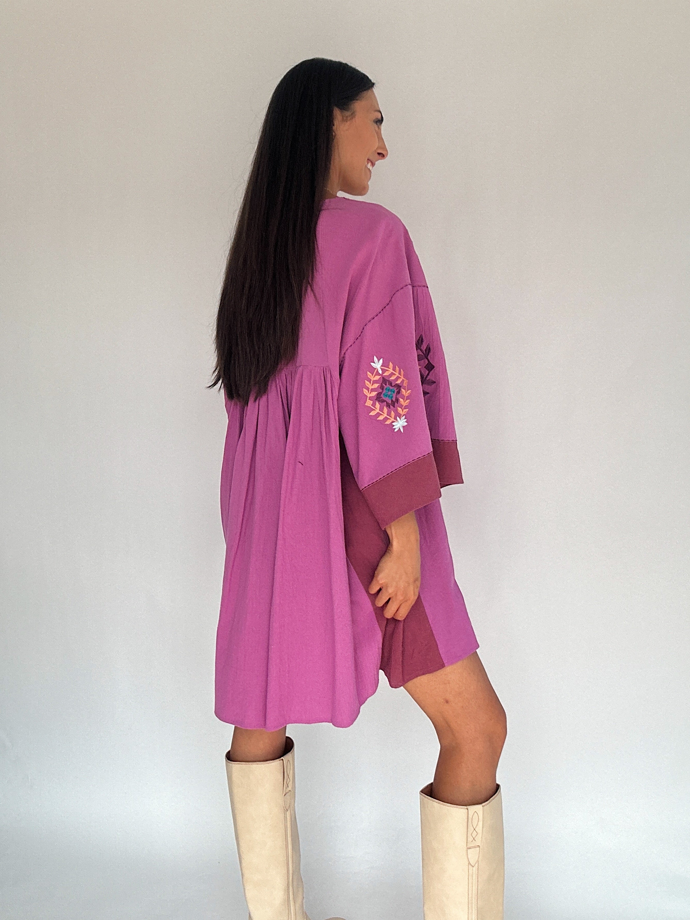 Some Place Far Mini Dress Orchid Back