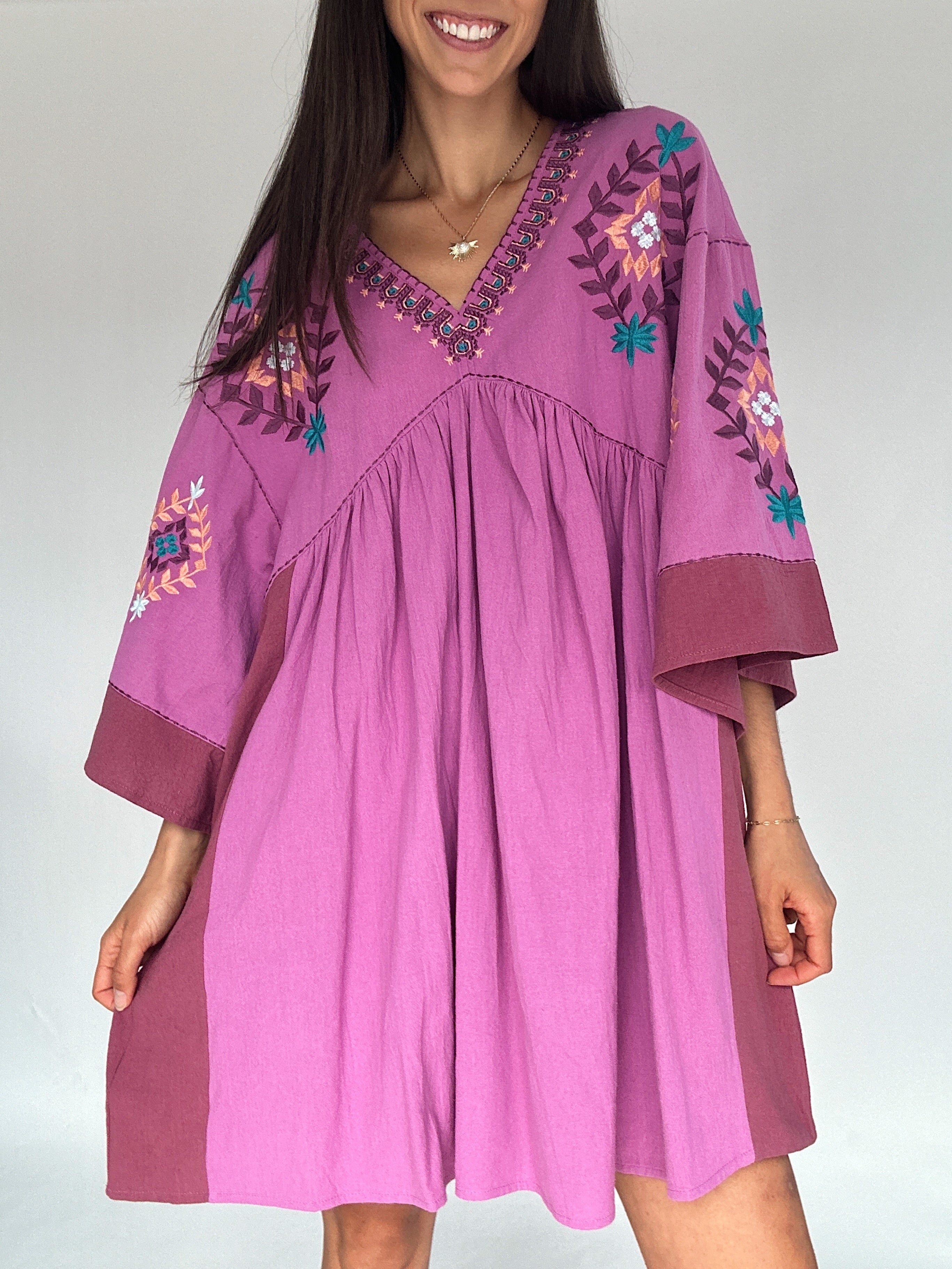 Some Place Far Mini Dress Orchid Front