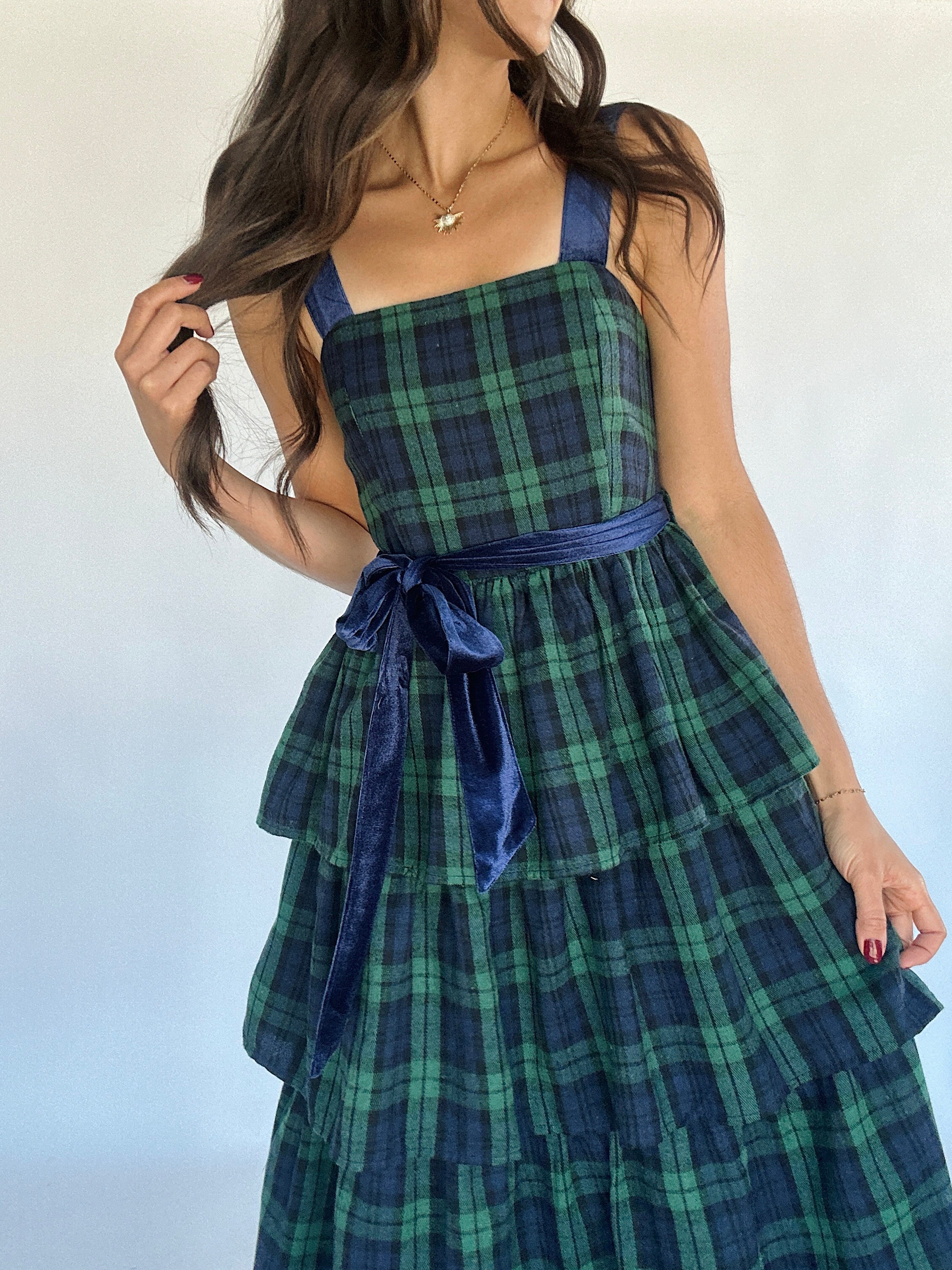Still The One Plaid Maxi Dress Top