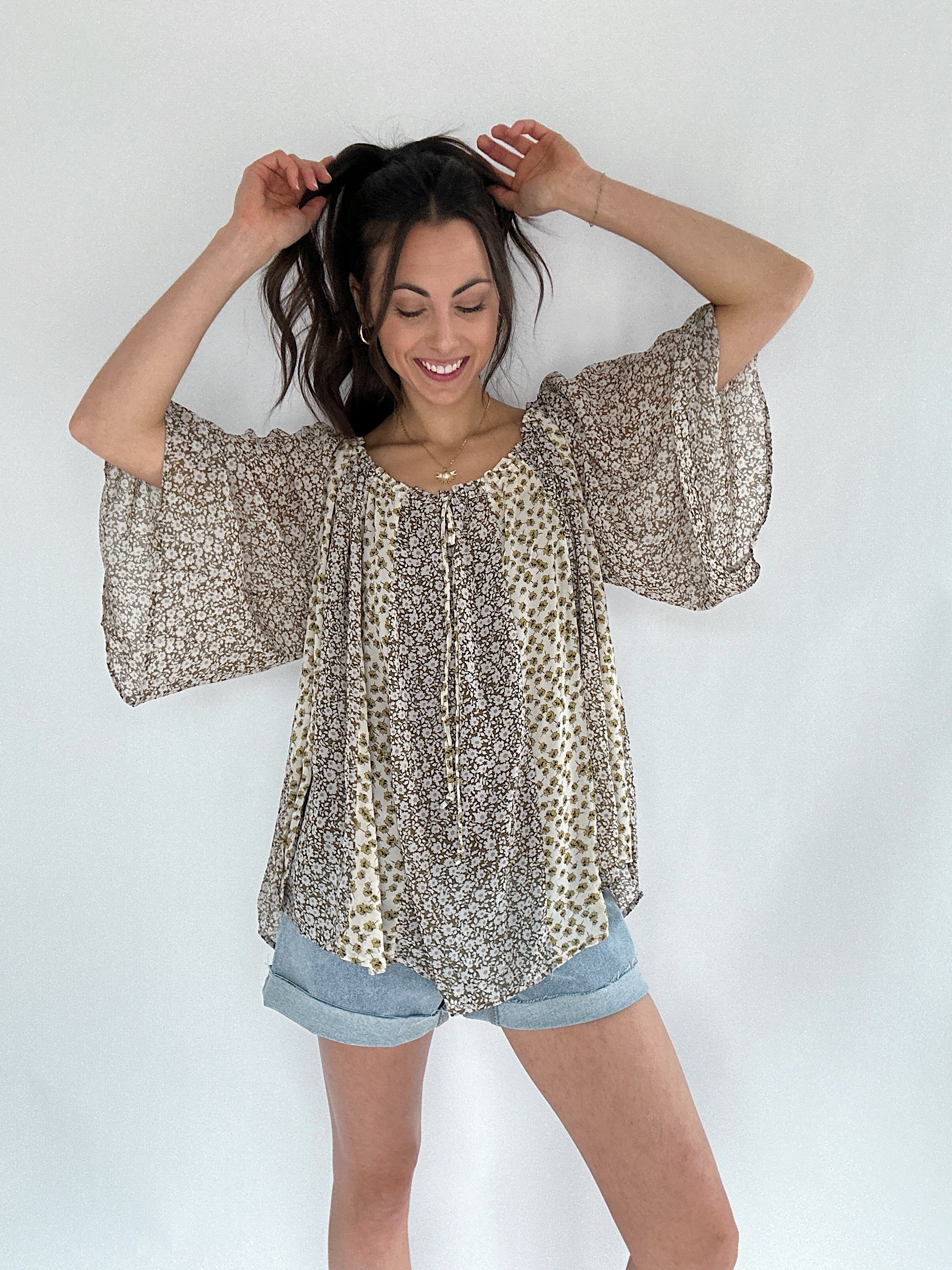 Sylvie Mixed Floral Top