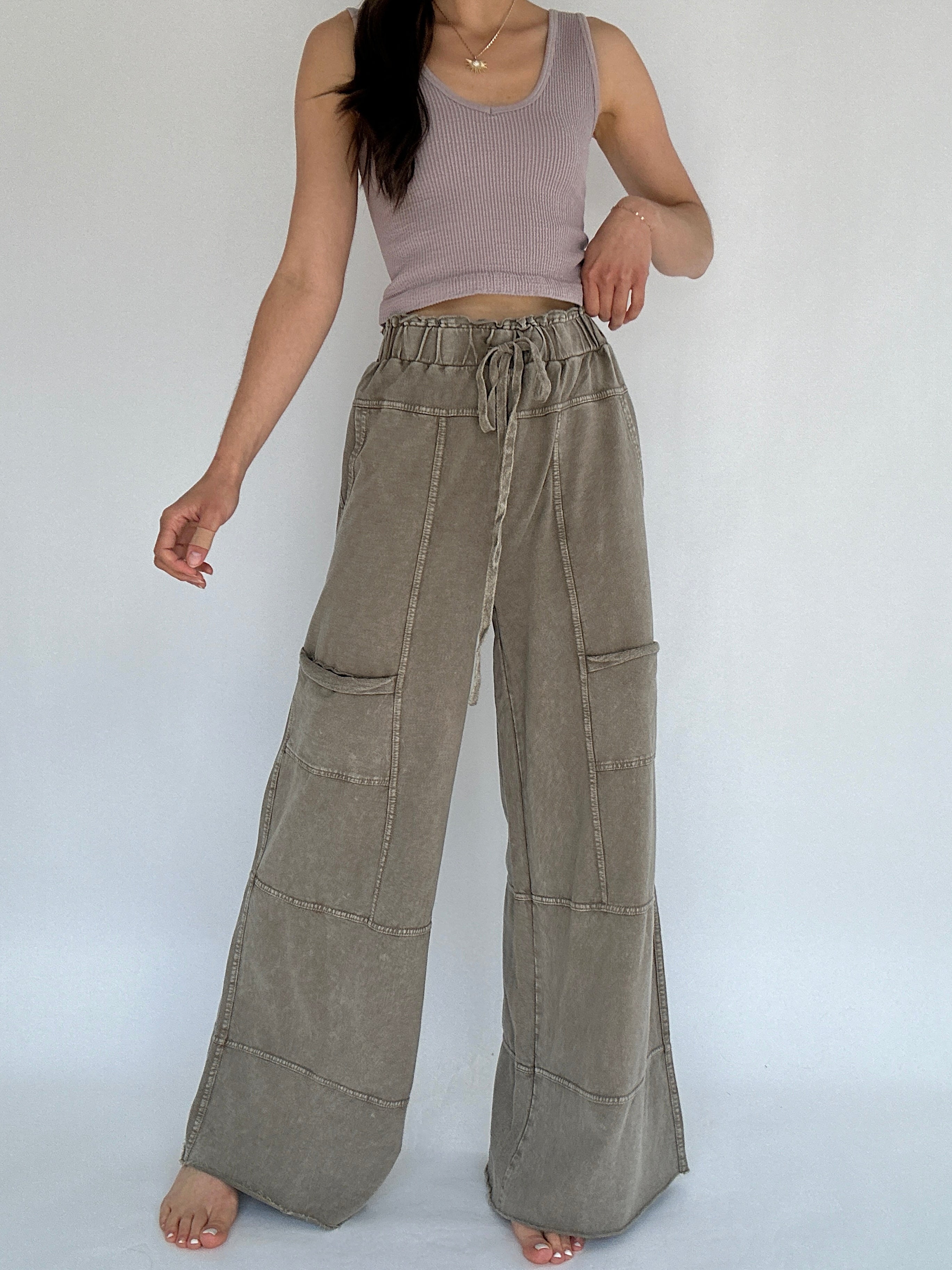 Take The Trip Wide Leg Pants Mocha