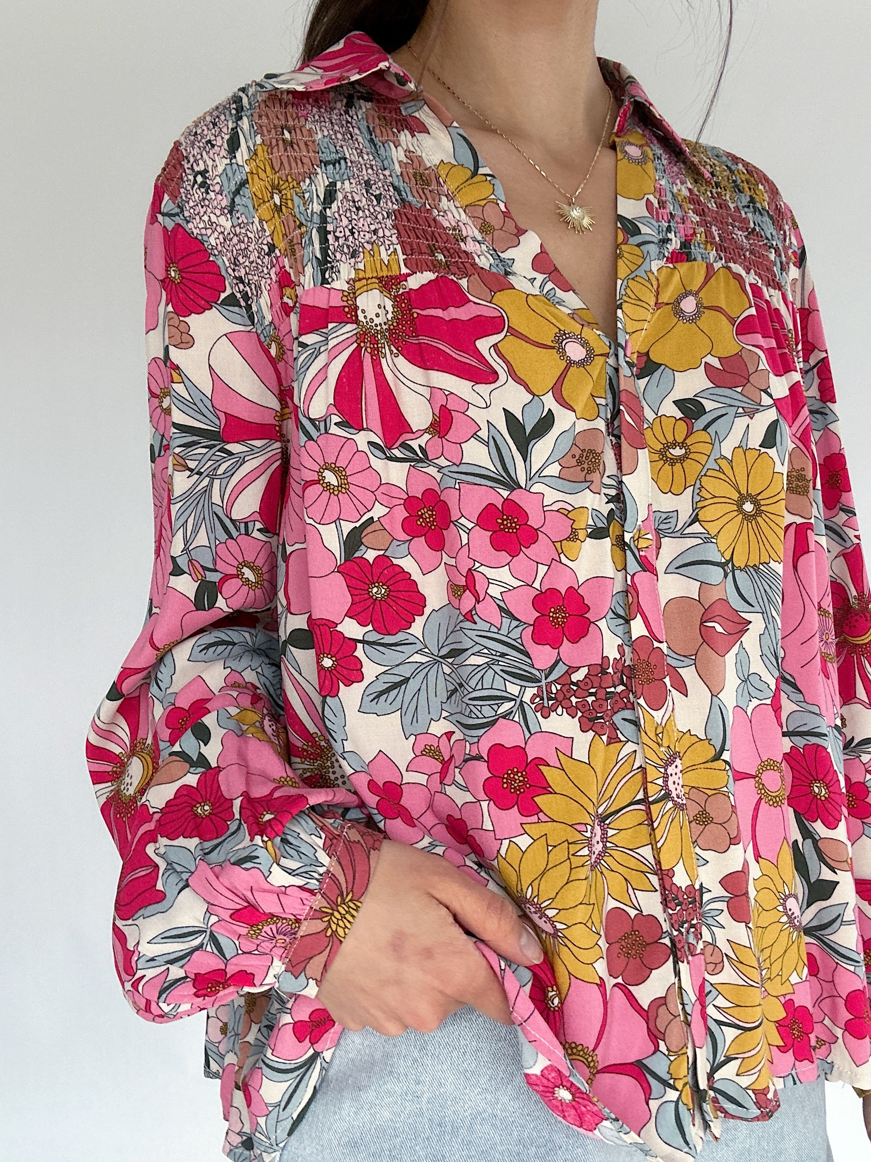 Tayler Floral Printed Top Detail
