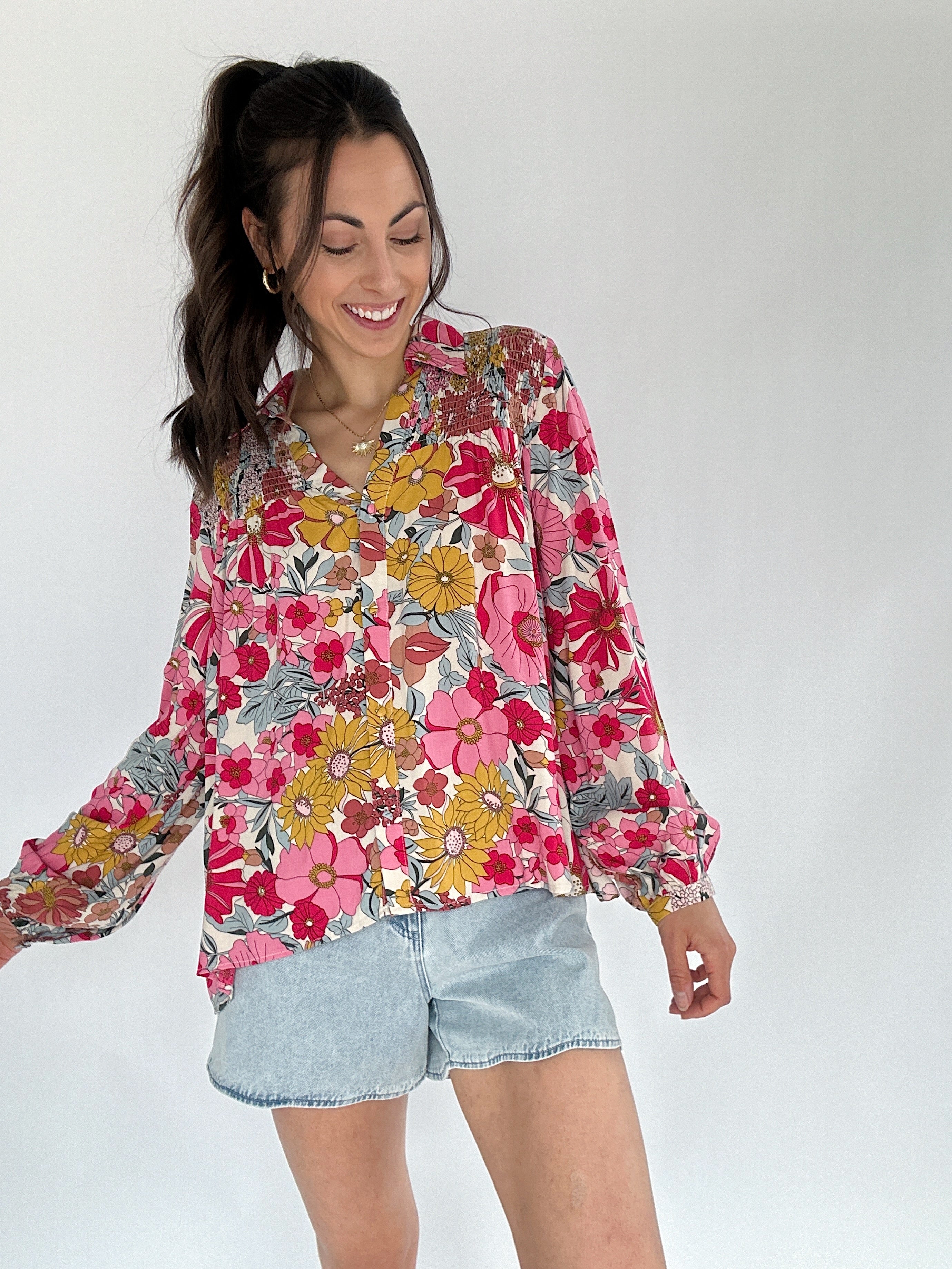 Tayler Floral Printed Top Front