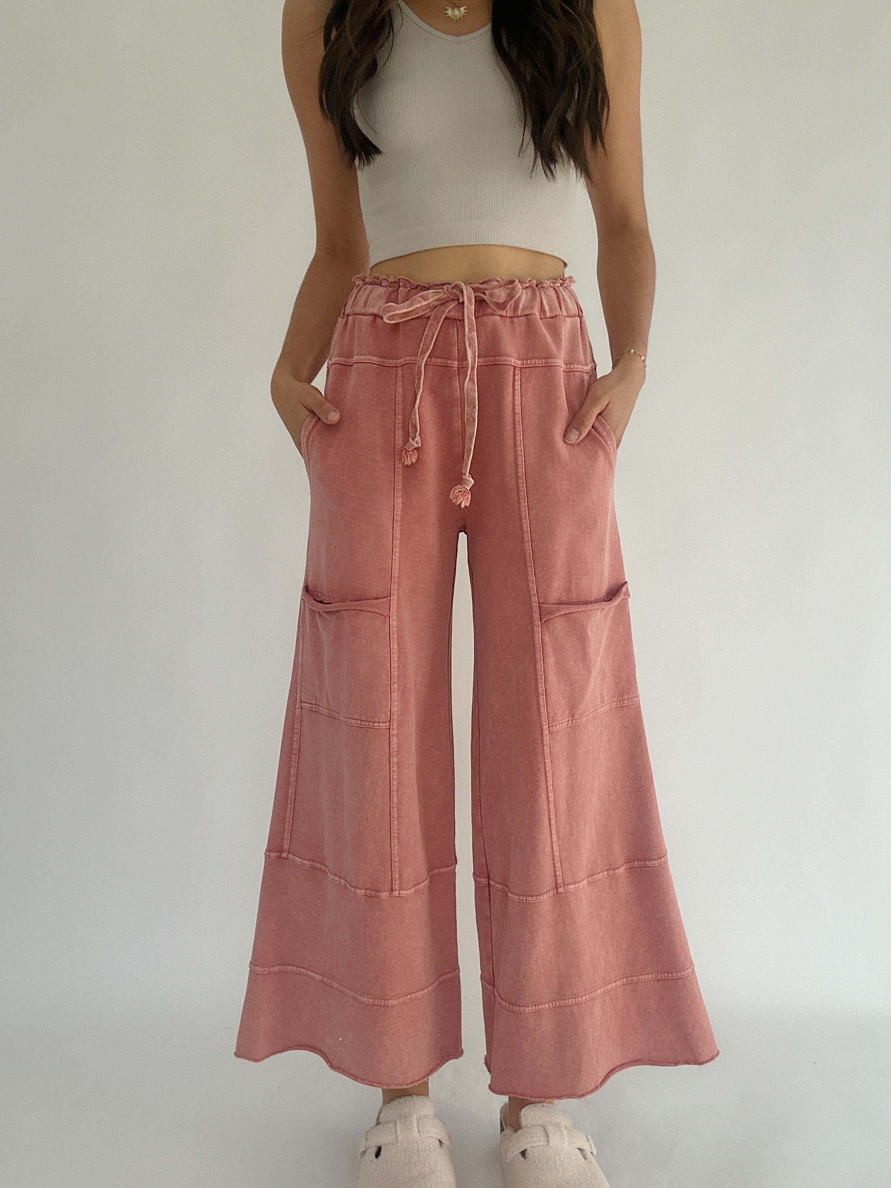 Traveller Wide Leg Pants Mauve