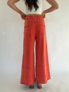 Traveller Wide Leg Pants Red Orange Back