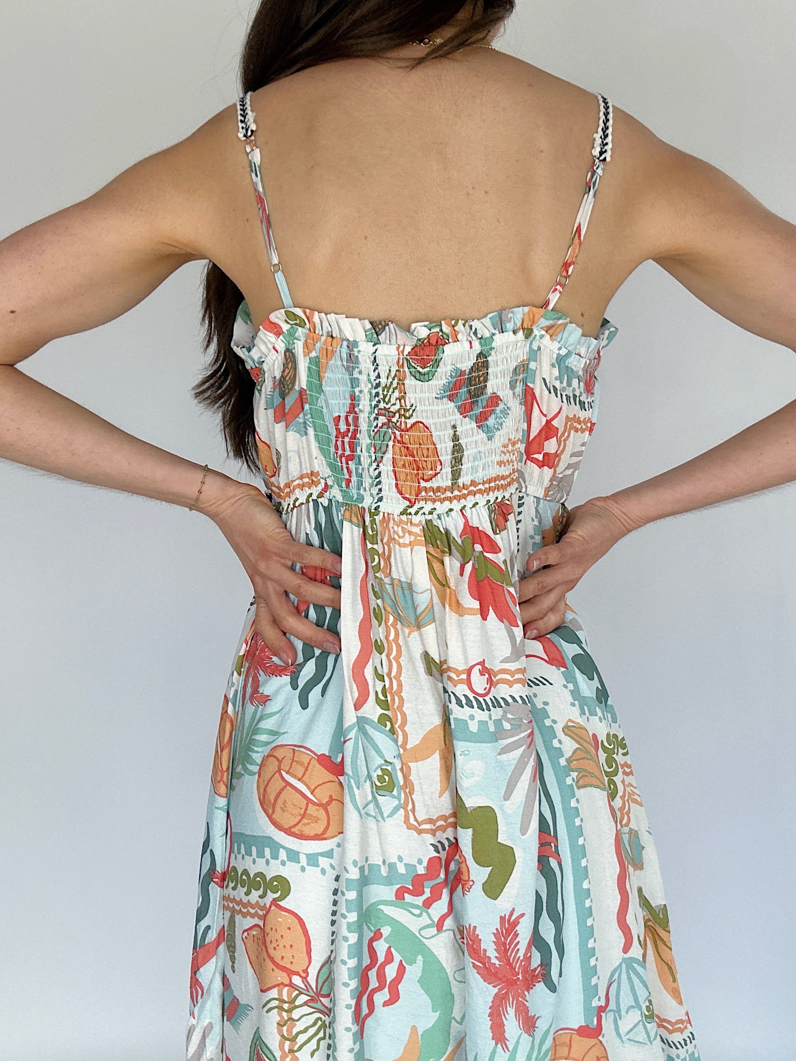 Tropic Days Midi Dress Back Detail