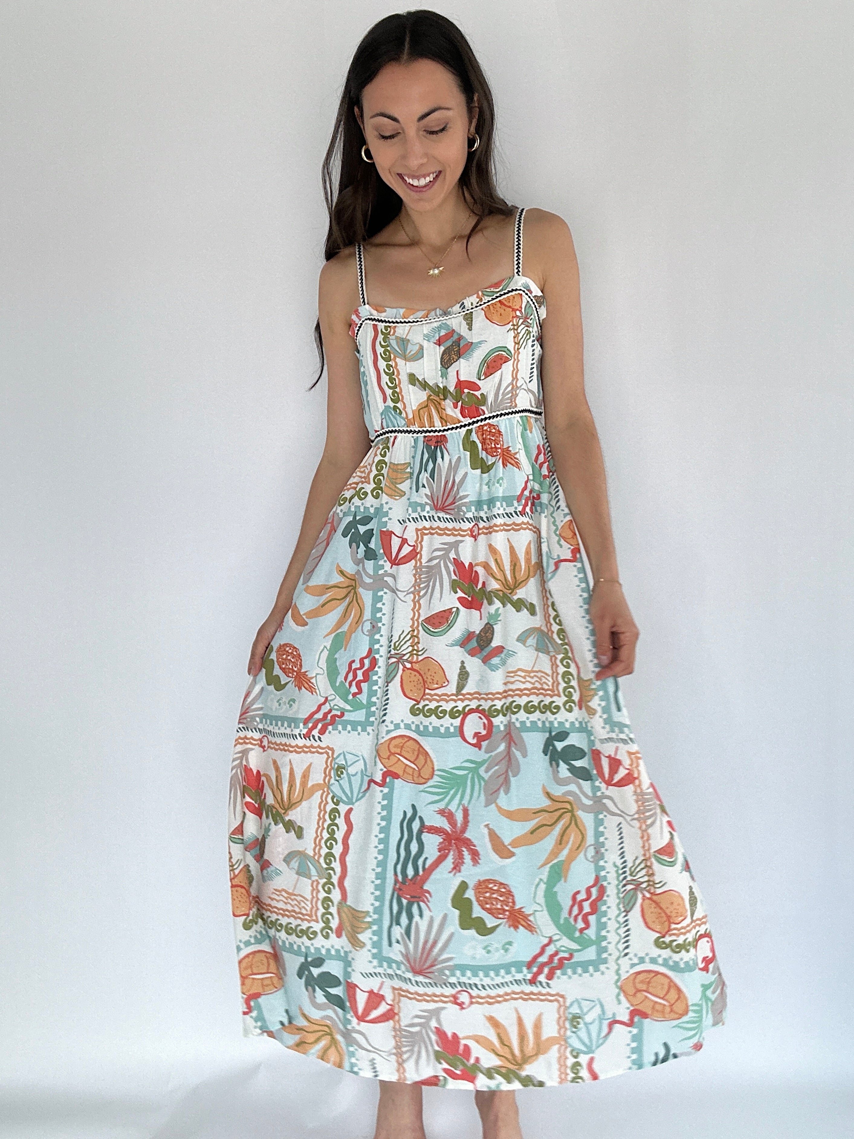 Tropic Days Midi Dress Front