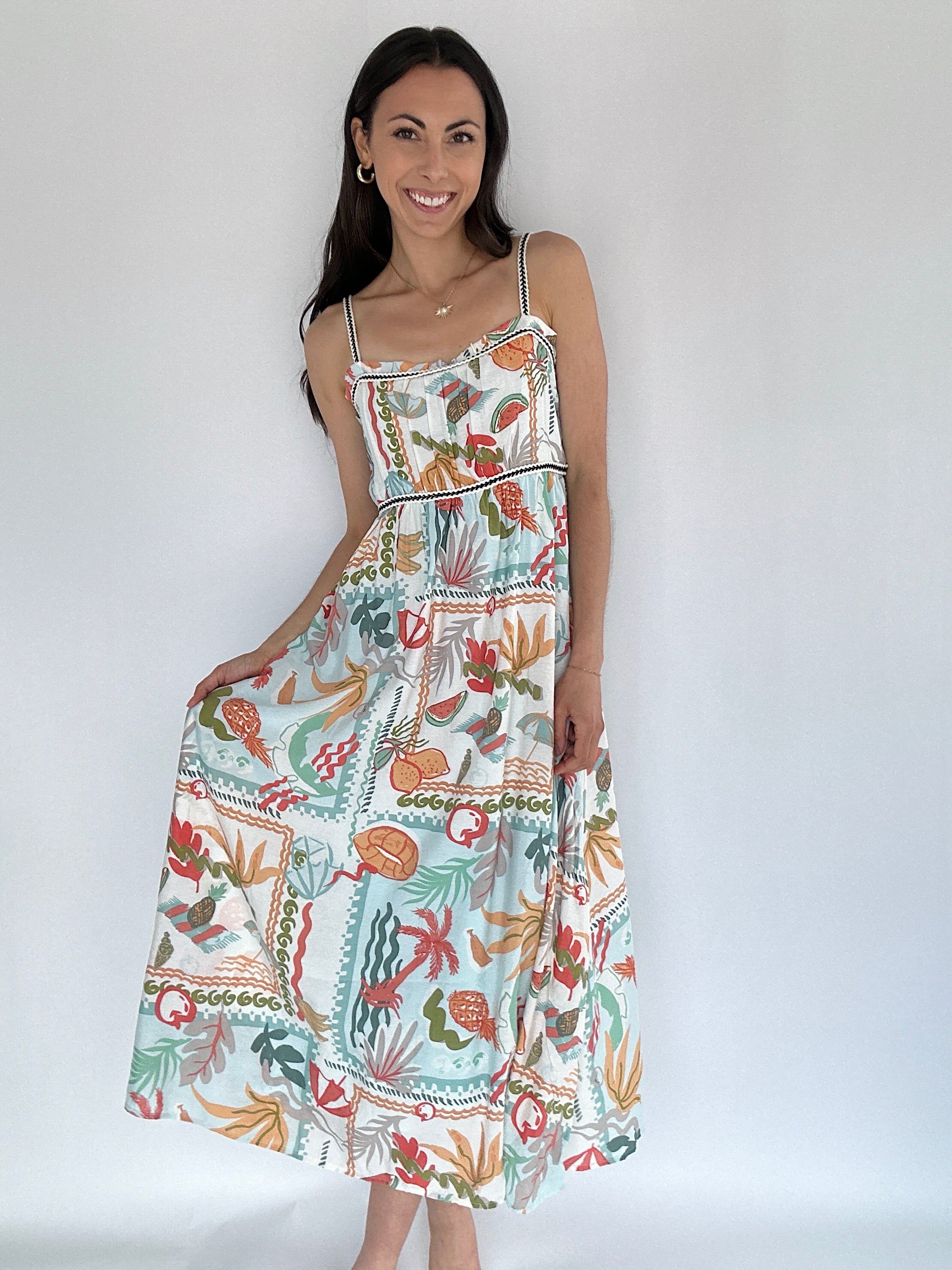 Tropic Days Midi Dress Front