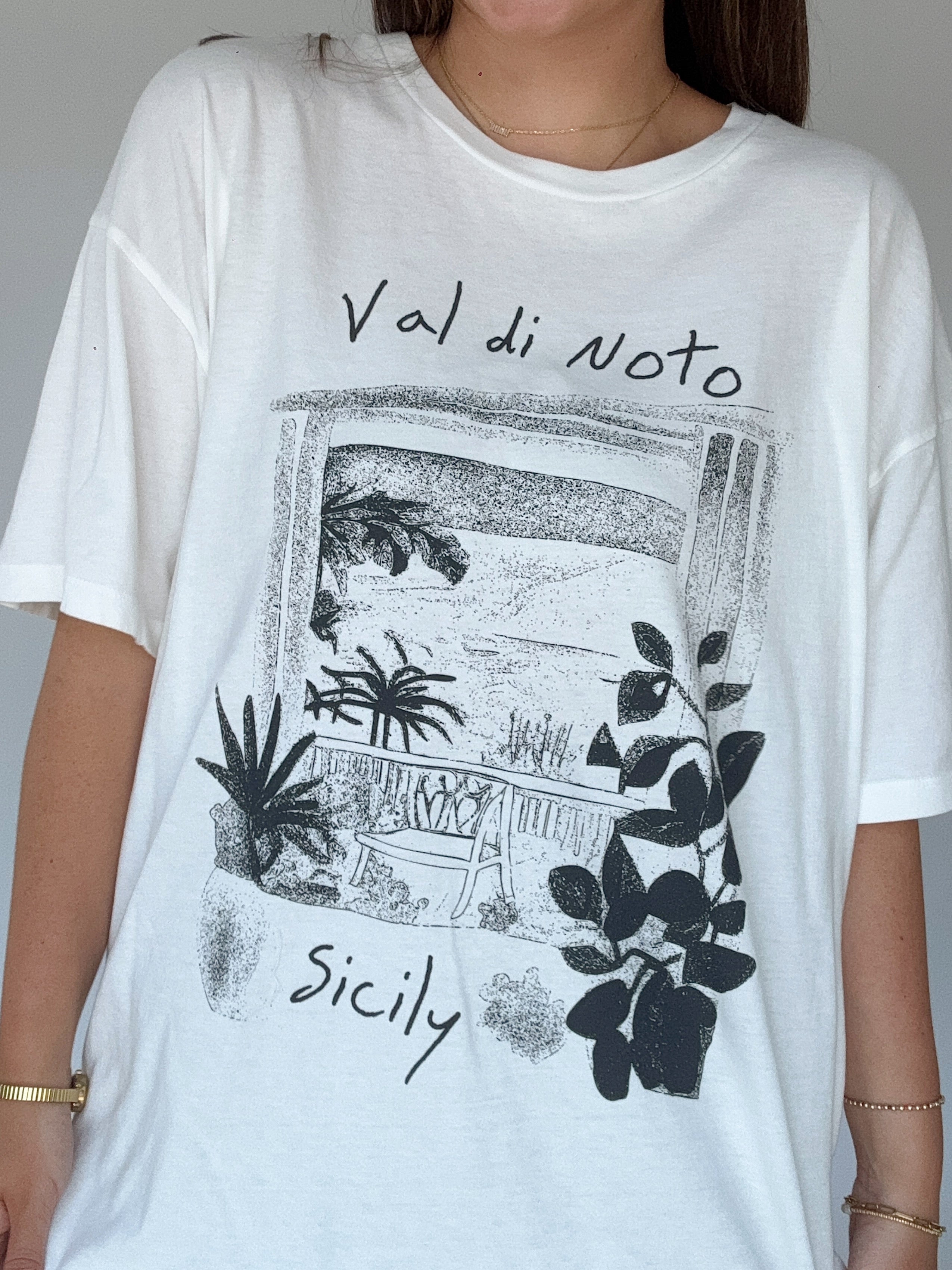 Val Di Noto Sicily Oversized Tee Front