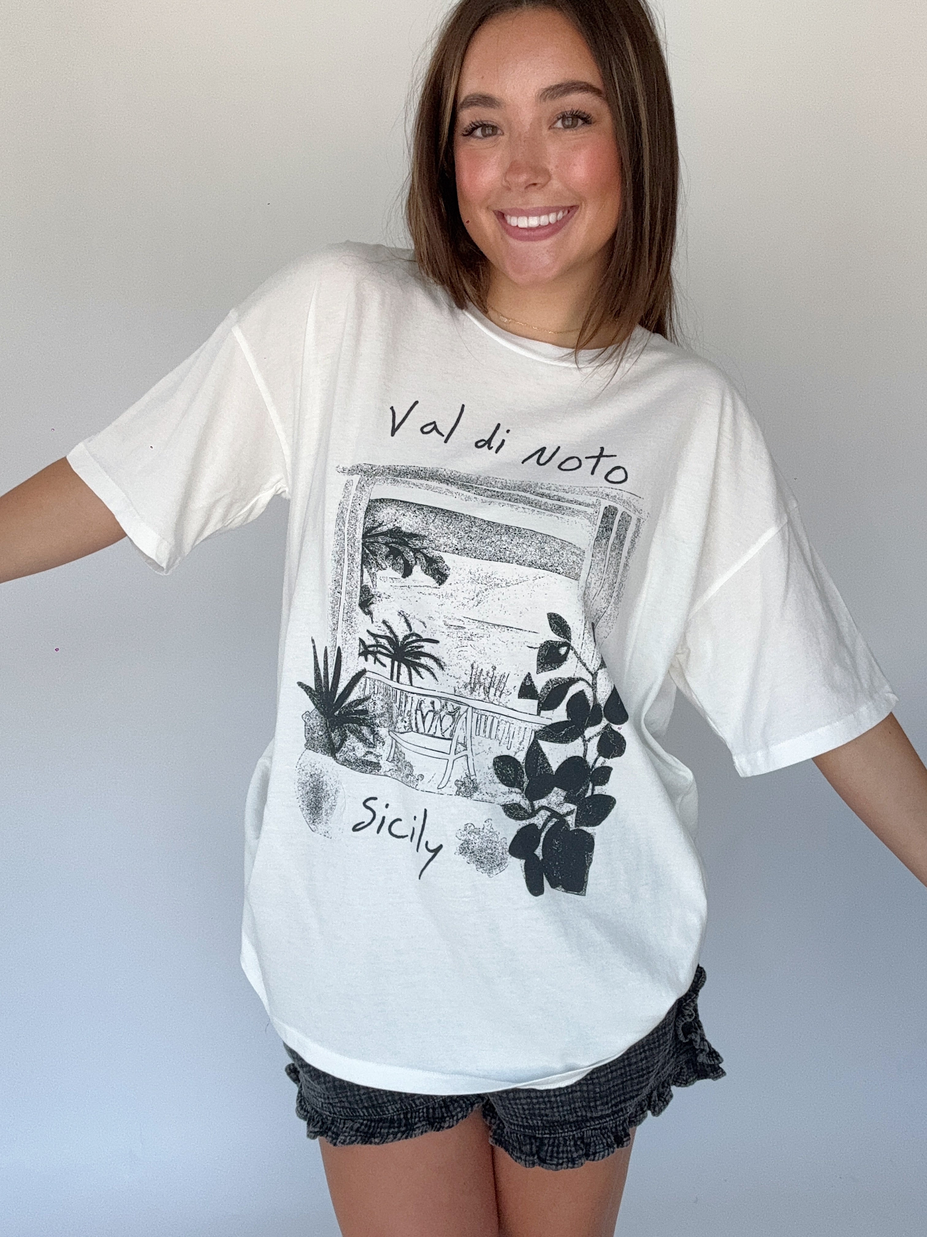 Val Di Noto Sicily Oversized Tee Front