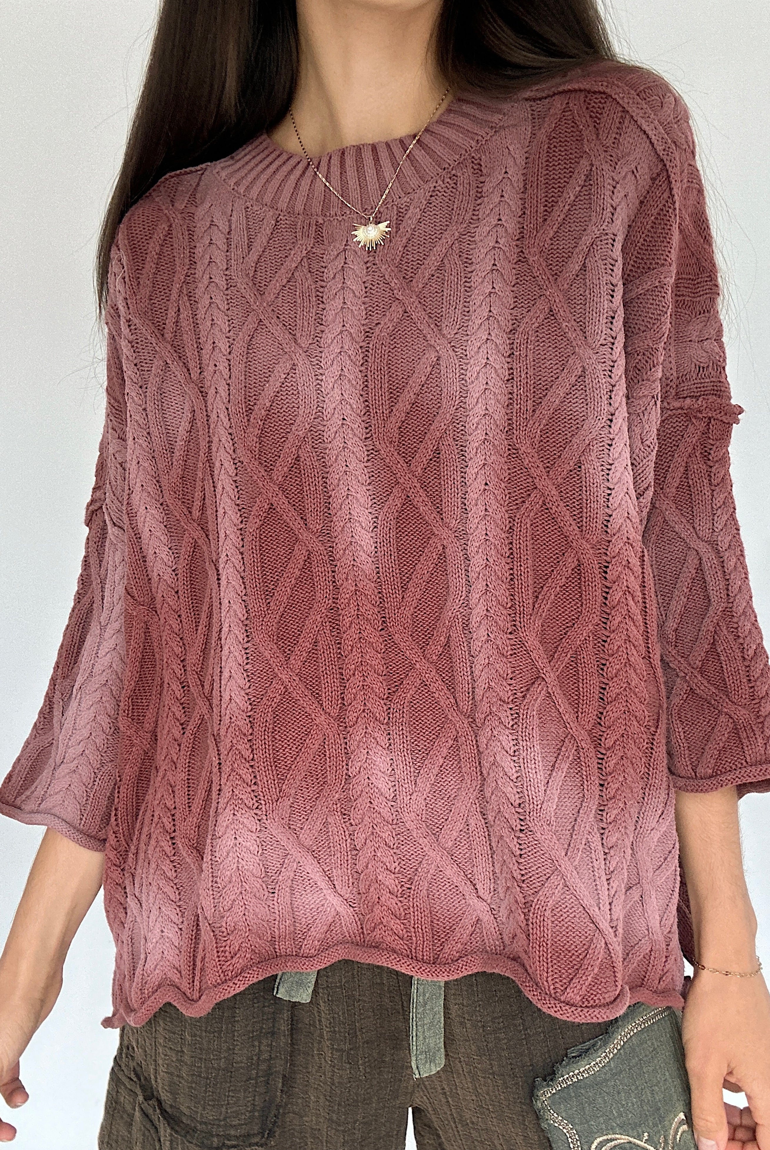Wait Up Cable Sweater Front
