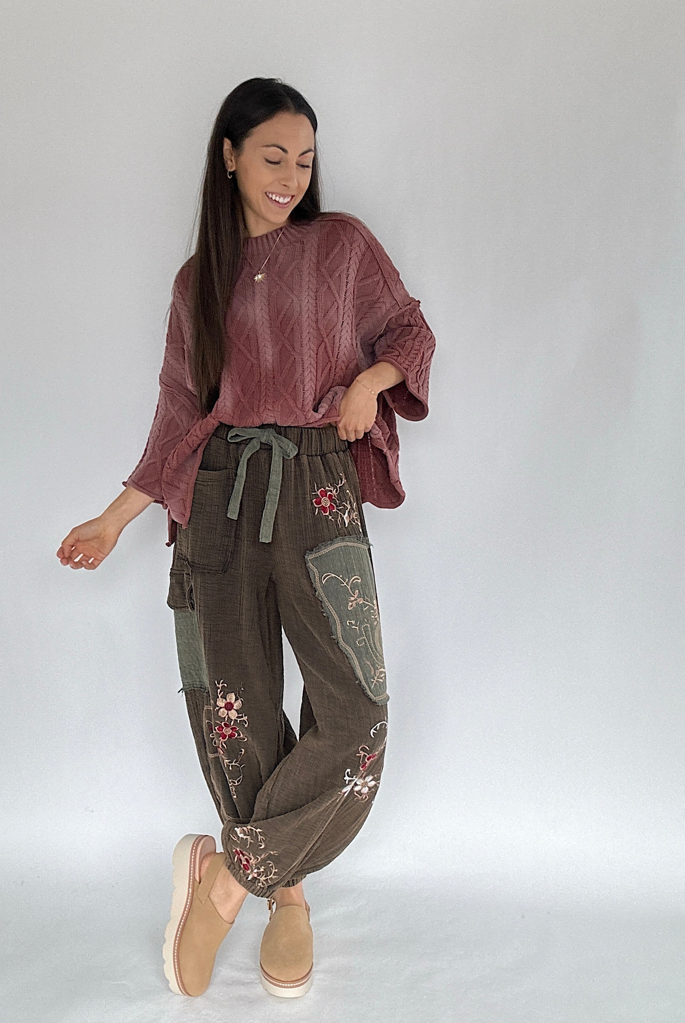 Wait Up Cable Sweater Outfit