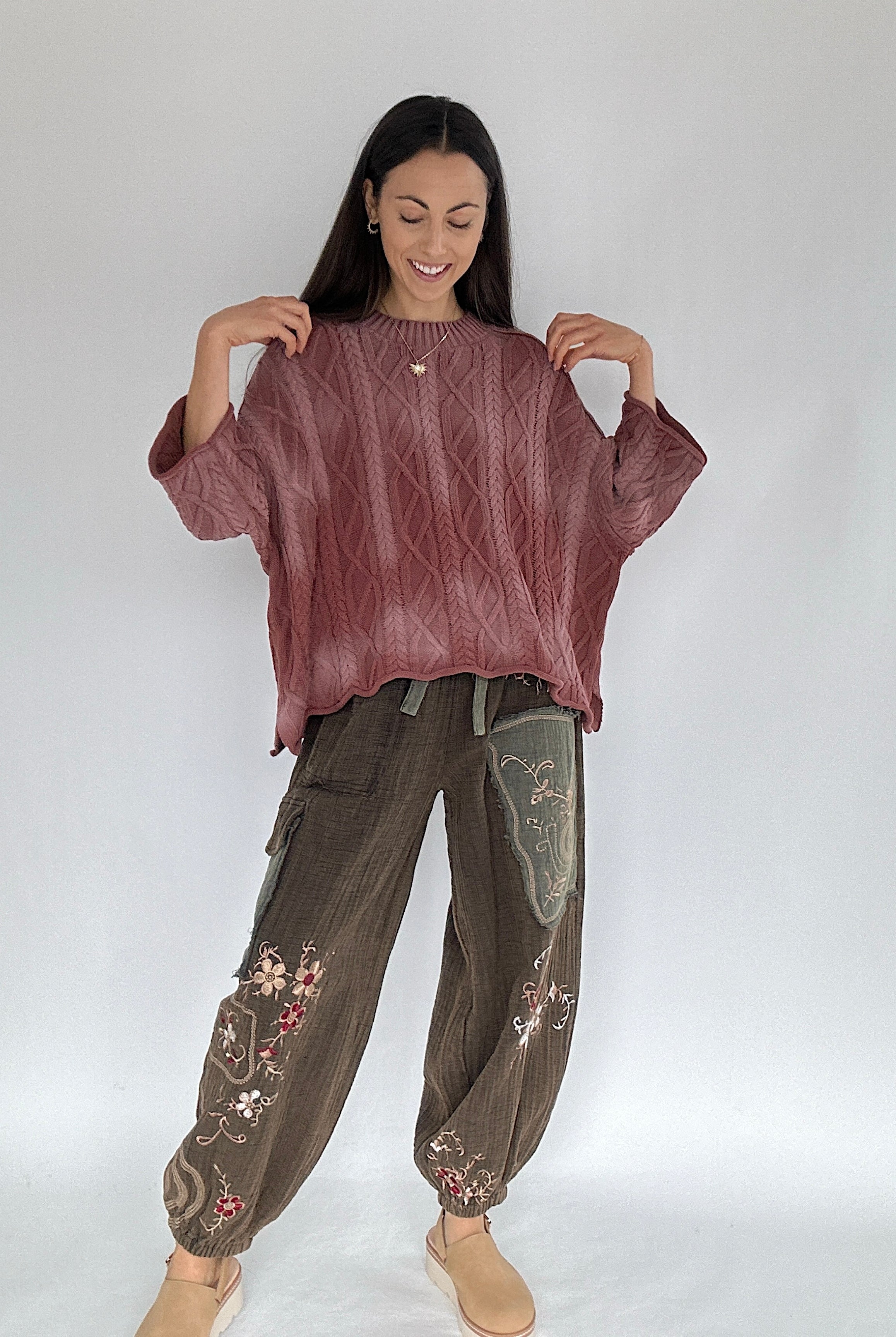 Wait Up Cable Sweater outfit