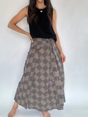 Byrdie Plaid Maxi Skirt