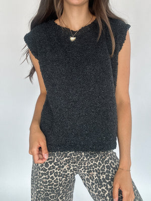 Chance Sleeveless Knit Top - Black