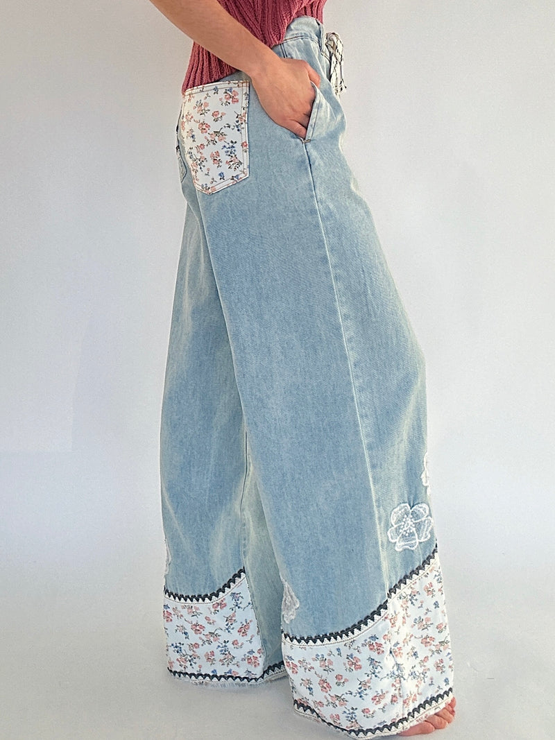 Alexa Floral Denim Pants