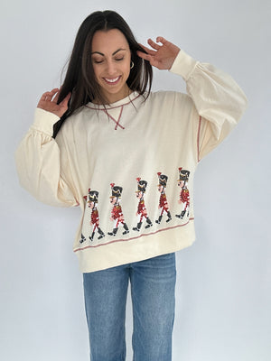 Christmas Soldiers Sequin Pullover