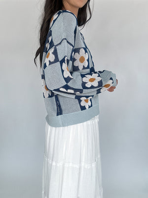 Daisy Daydream Checkered Sweater