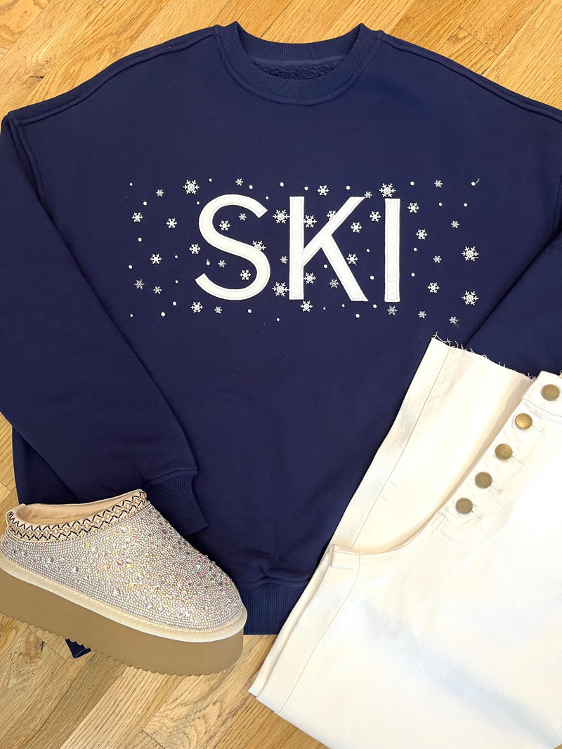 SKI Snowflake Embroidered Sweatshirt