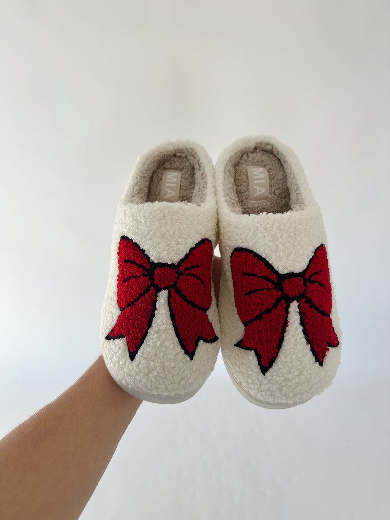 Red Bow Slippers