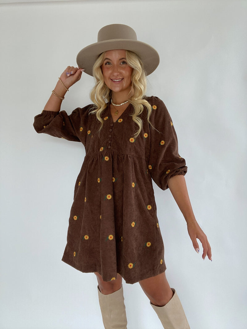 Sunflower Corduroy Dress