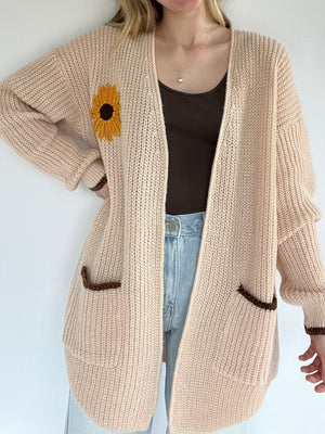 Hey Sunflower Embroidered Cardigan