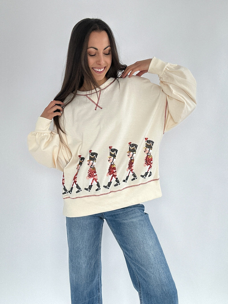 Christmas Soldiers Sequin Pullover