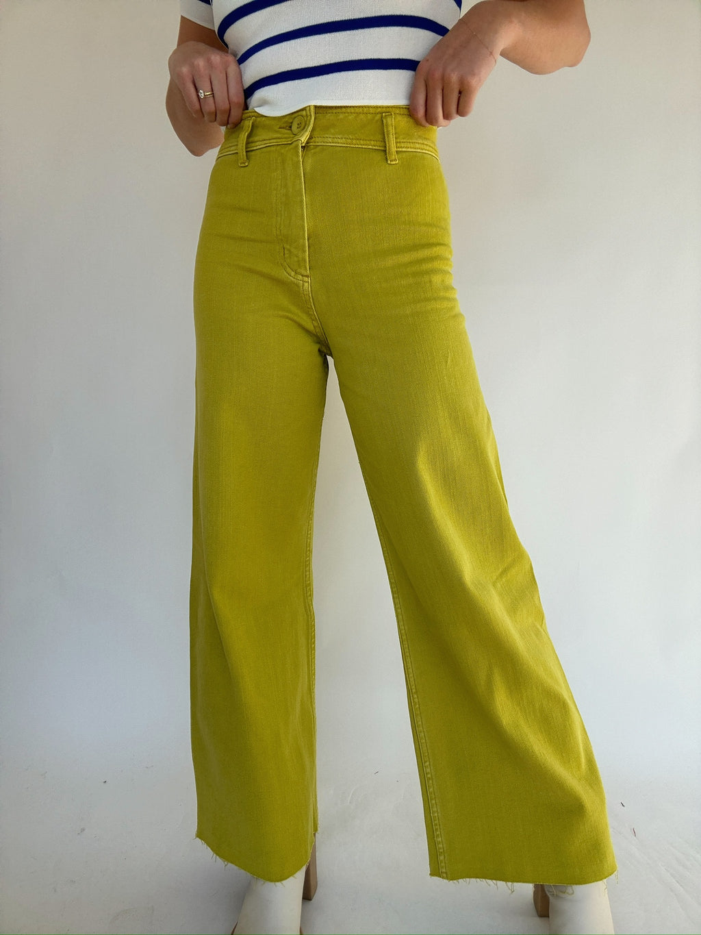 Main Squeeze Wide Leg Pants - Lime