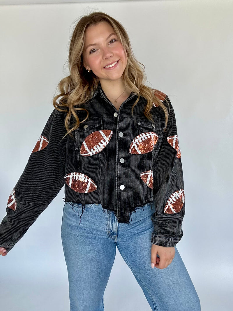 Football Sequin Corduroy Jacket