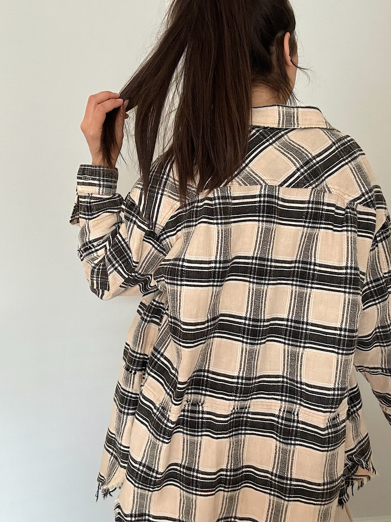 Nowhere To Be Plaid Top