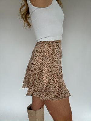 Ditsy Rose Flared Mini Skirt