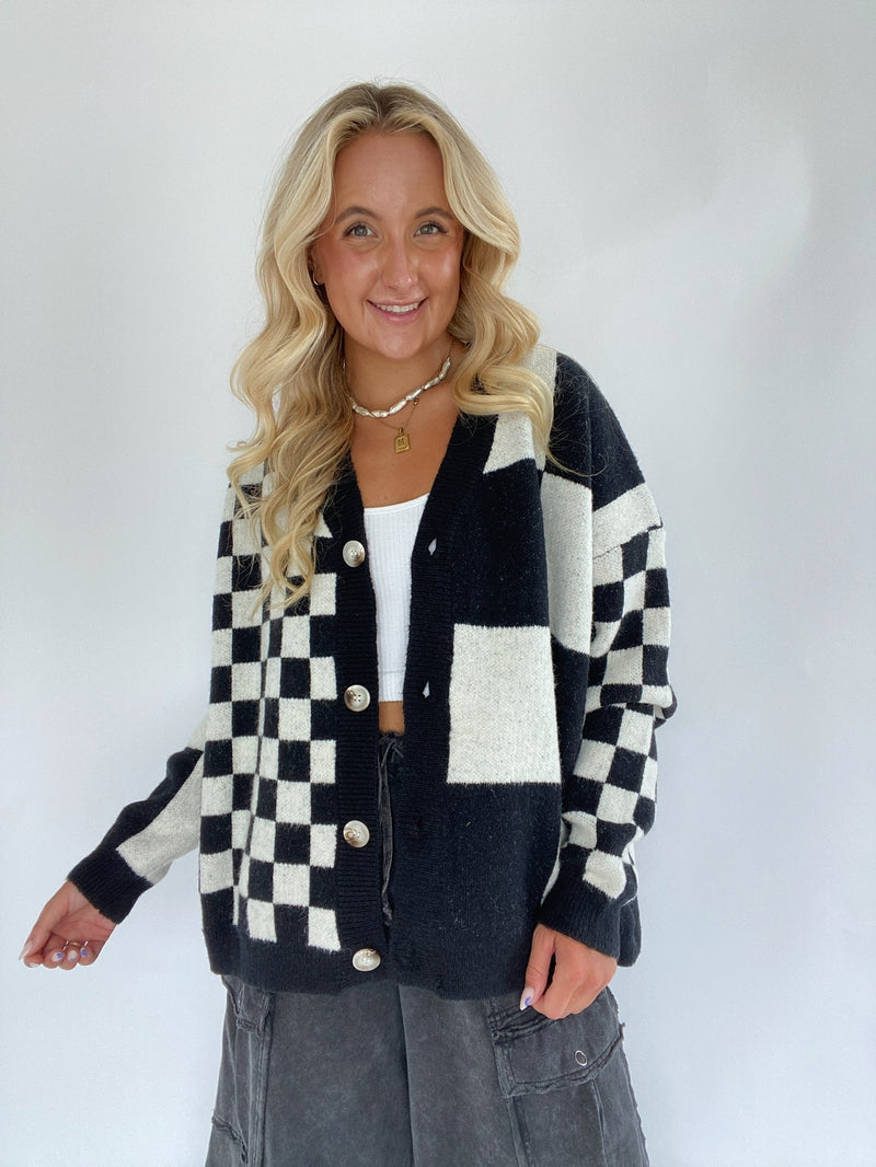 Attitude Check Cardigan - Black