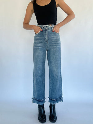 Rhyan Frayed Straight Leg Jeans