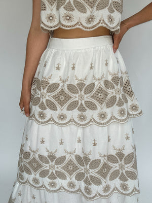 Cherie Embroidered Maxi Skirt