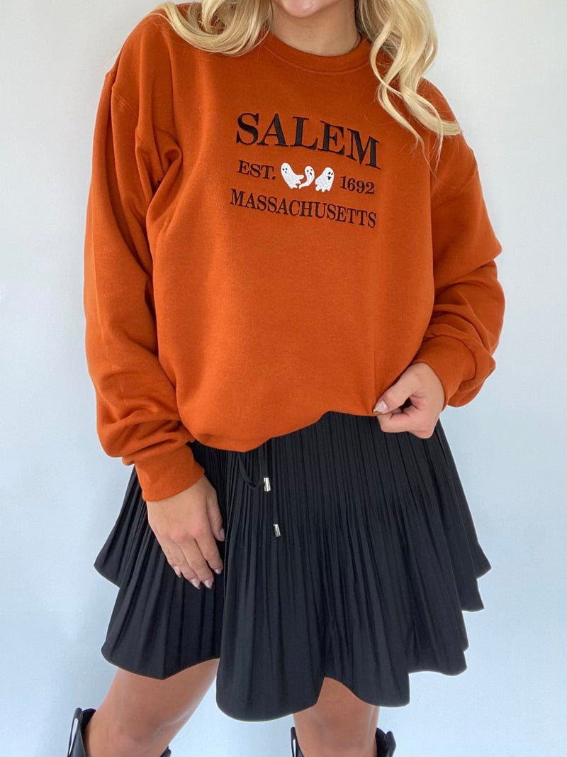 Salem Massachusetts Embroidered Sweatshirt