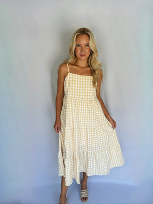 Sunshine Gingham Midi Dress