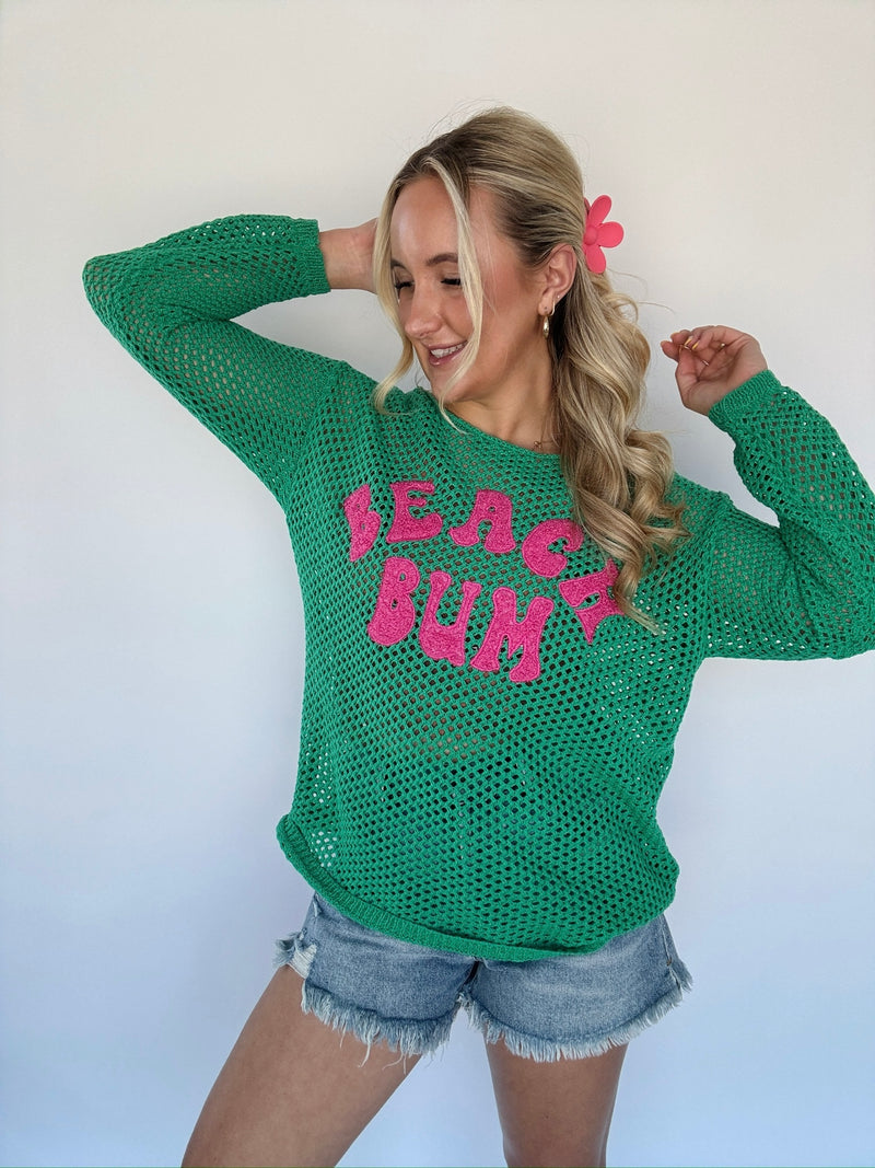 Beach Bum Knit Top - Green