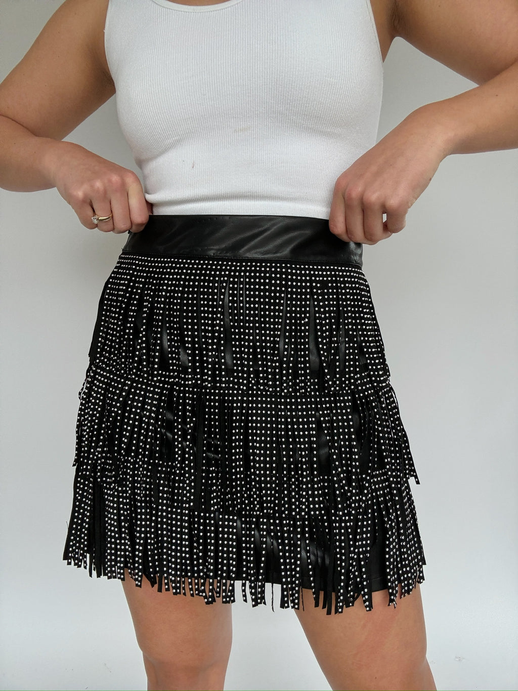 On The Edge Fringe Mini Skirt