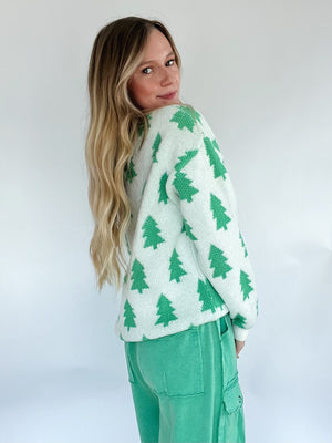 Pearled Christmas Tree Sweater